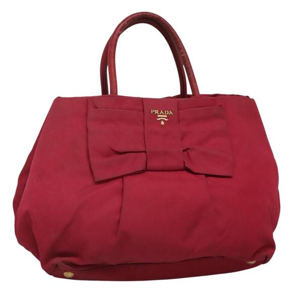PRADA Hand Bag Nylon Pink - Picture 1 of 9